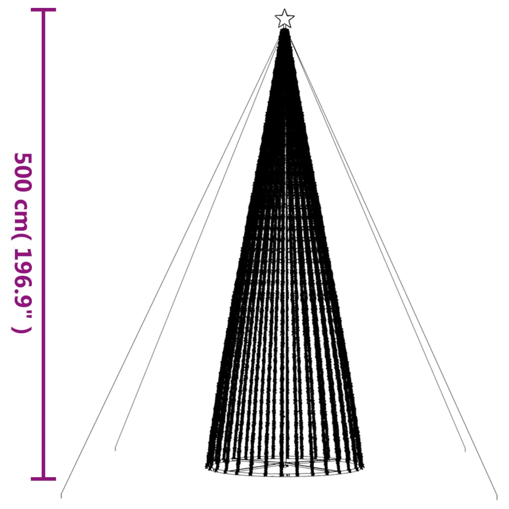 LED Juletre 1544 LEDs Blå 500 cm