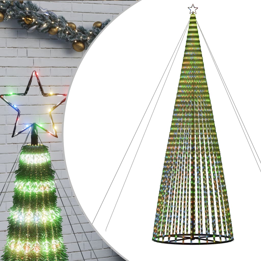 LED juletre 1544 LEDs Fargerike 500 cm