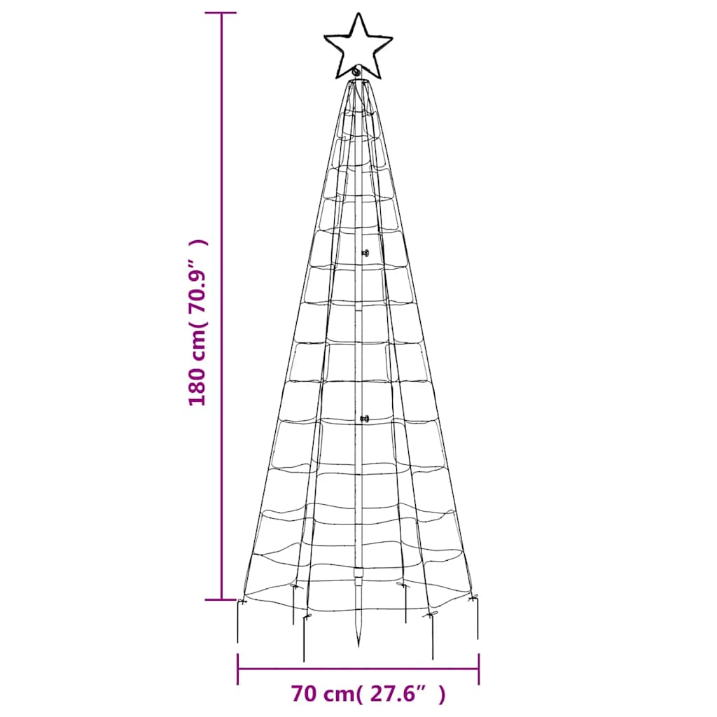 LED Juletre med Spikes 220 LEDs Kald Hvit 180 cm