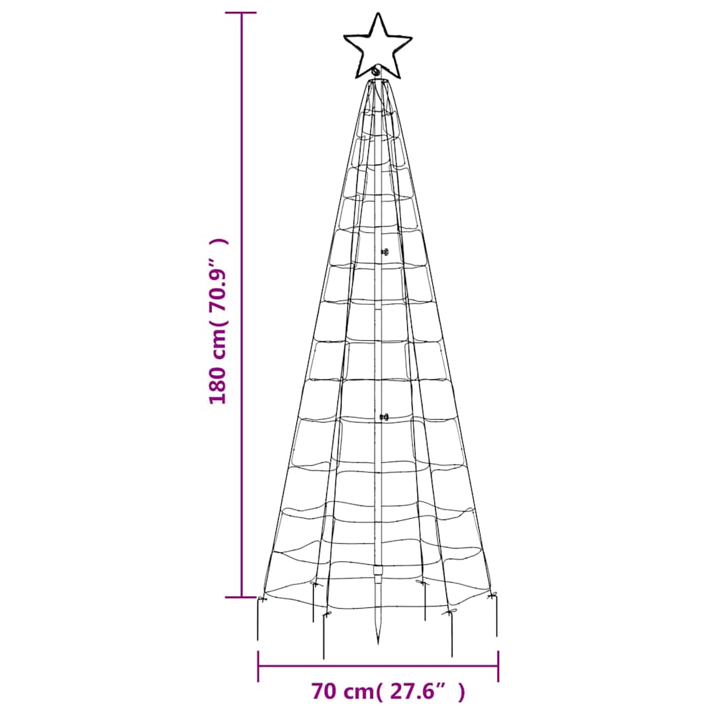 LED Juletre med Spikes 220 LED Fargerike 180 cm
