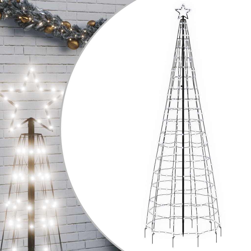 LED Juletre med Spikes 570 LEDs Kald Hvit 300 cm