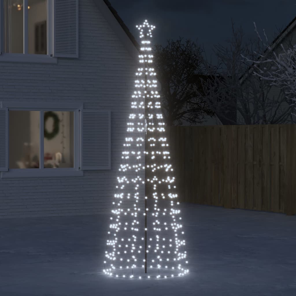 LED Juletre med Spikes 570 LEDs Kald Hvit 300 cm