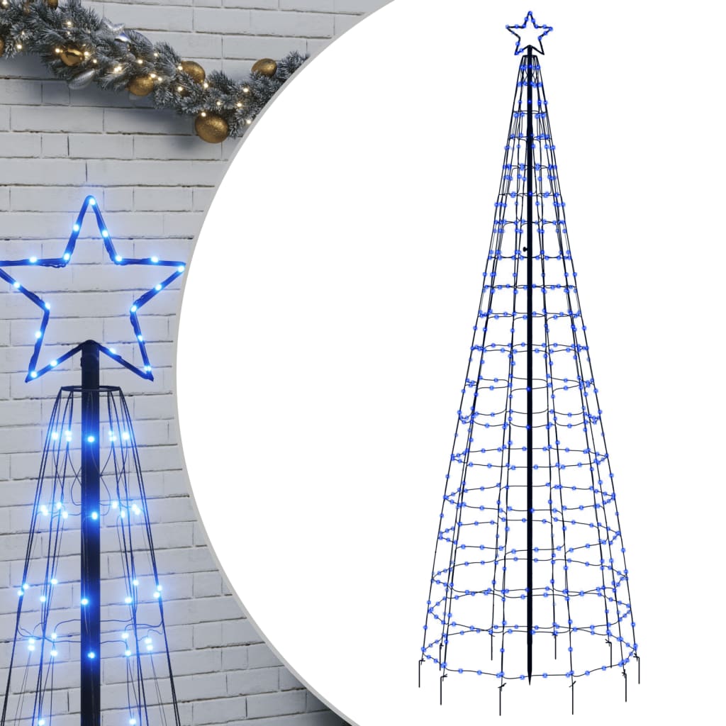 LED Juletre med Spikes 570 LEDs Blå 300 cm