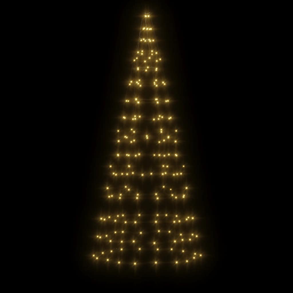LED Juletre på Flaggstang 200 LEDs Varm Hvit 180 cm