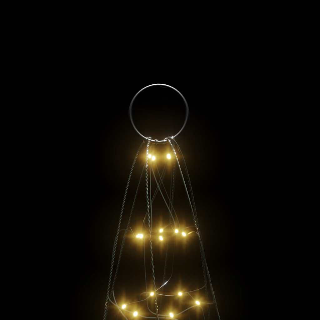 LED Juletre på Flaggstang 200 LEDs Varm Hvit 180 cm