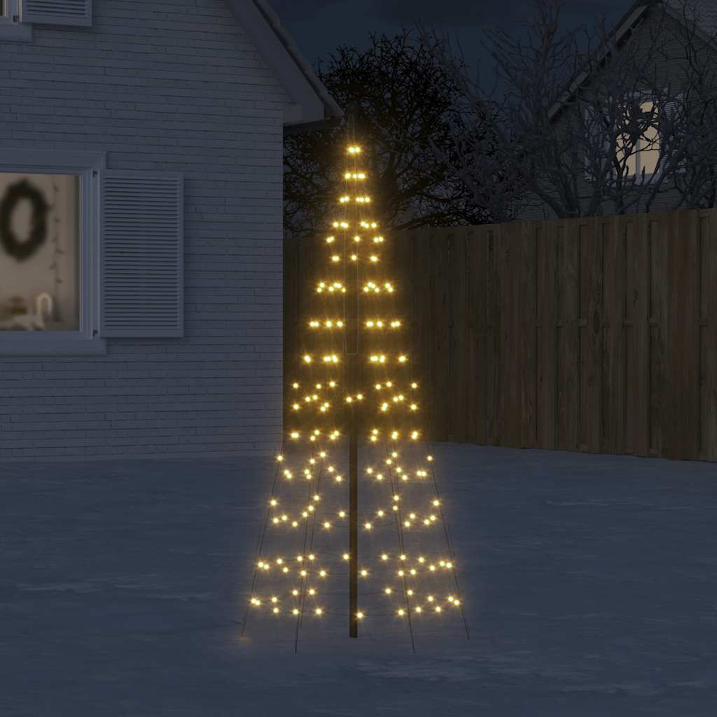 LED Juletre på Flaggstang 200 LEDs Varm Hvit 180 cm