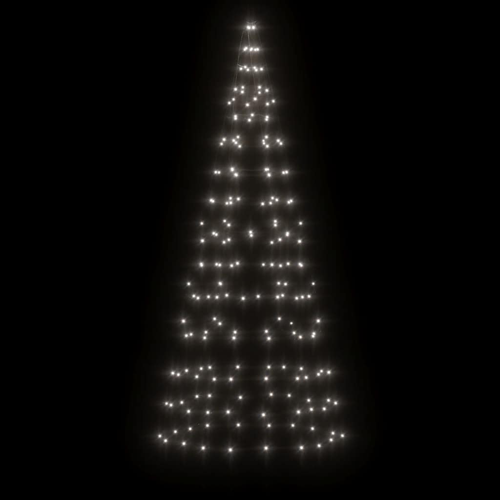 LED Juletre på Flaggstang 200 LEDs Kald Hvit 180 cm