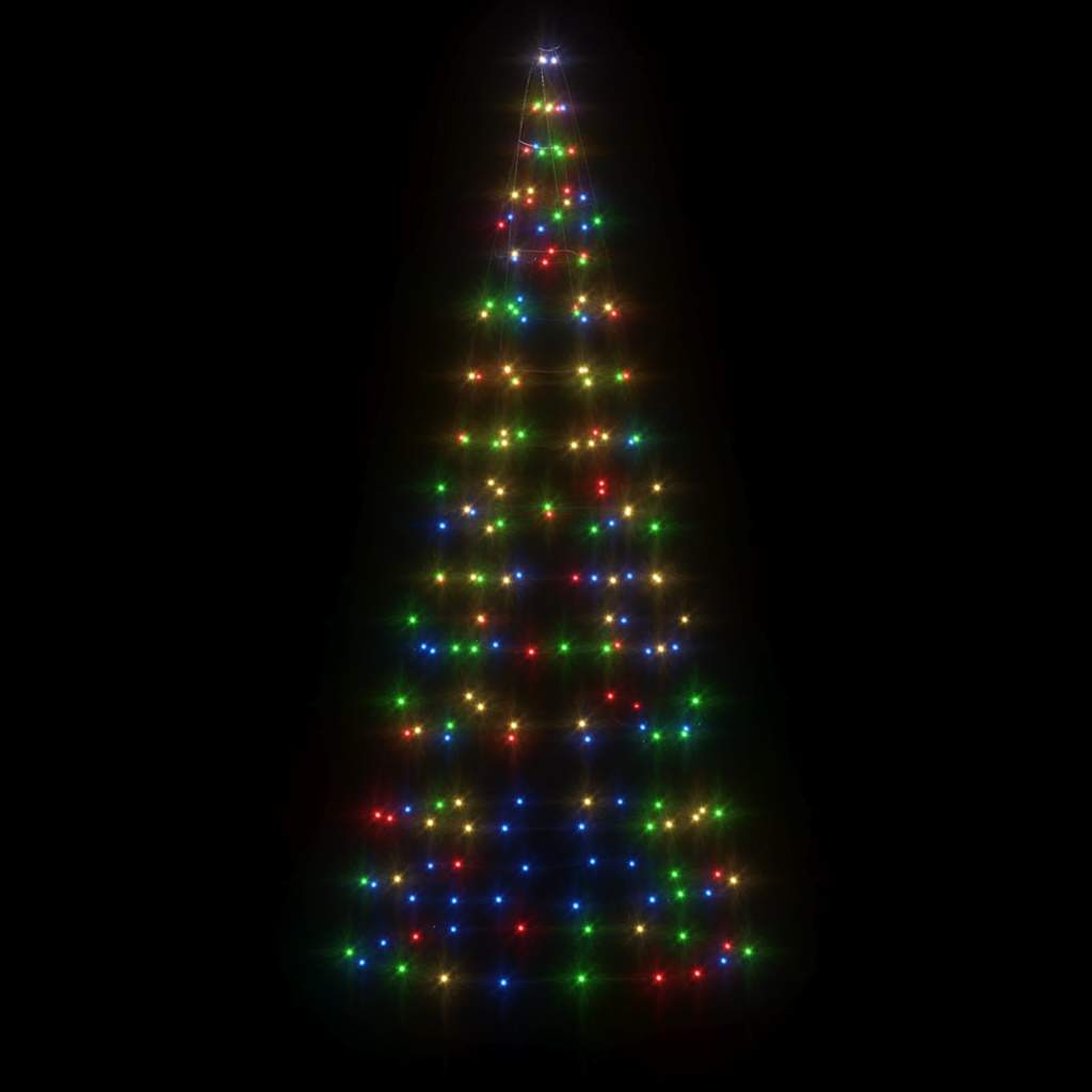 LED juletre på flaggstang 200 LEDs Fargerike 180 cm