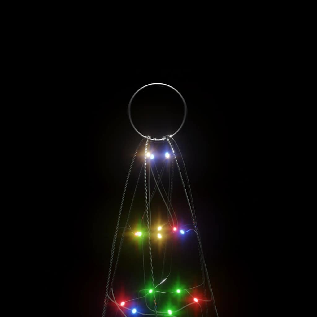 LED juletre på flaggstang 200 LEDs Fargerike 180 cm