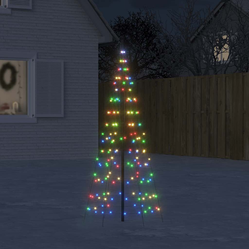 LED juletre på flaggstang 200 LEDs Fargerike 180 cm