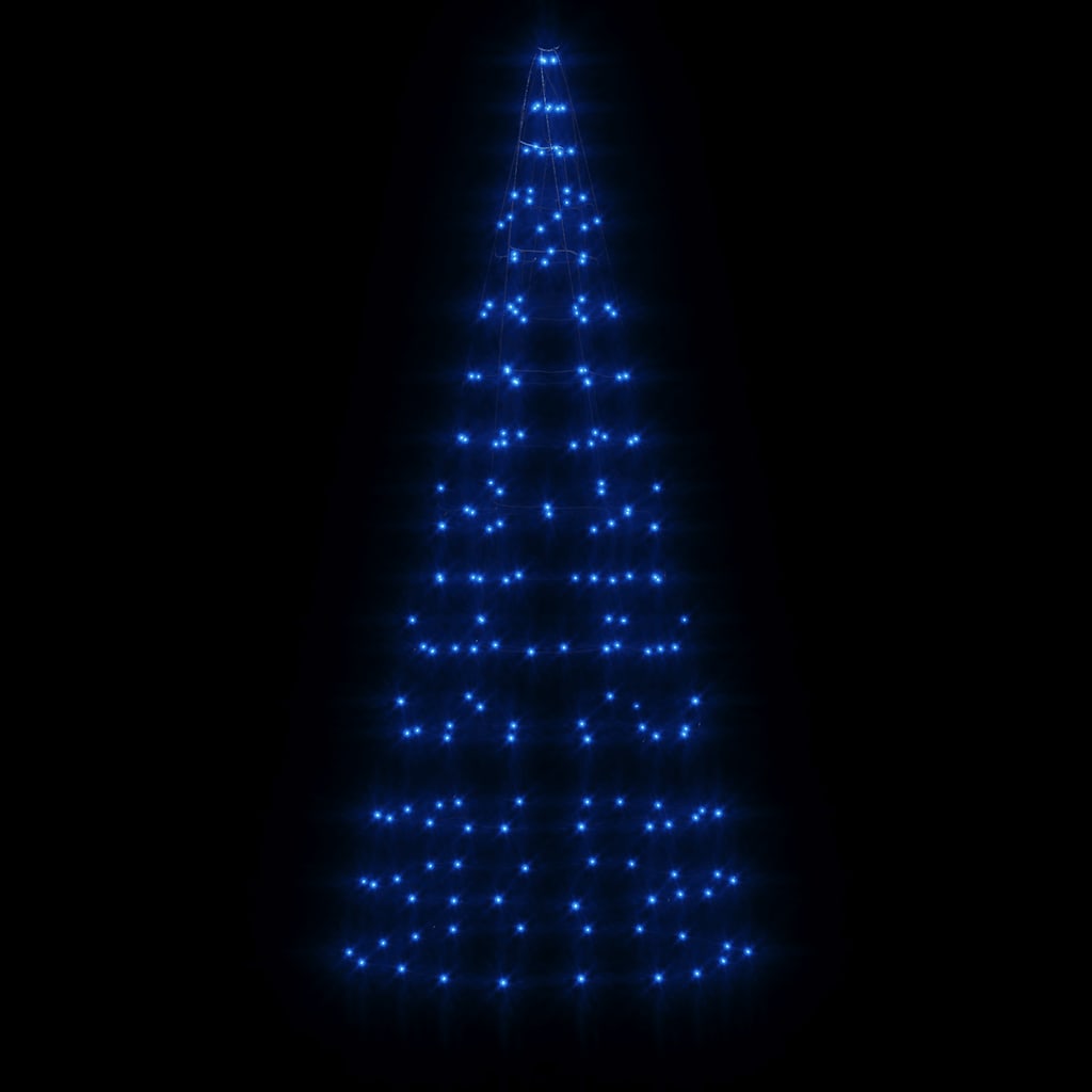 LED Juletre på Flaggstang 200 LEDs Blå 180 cm