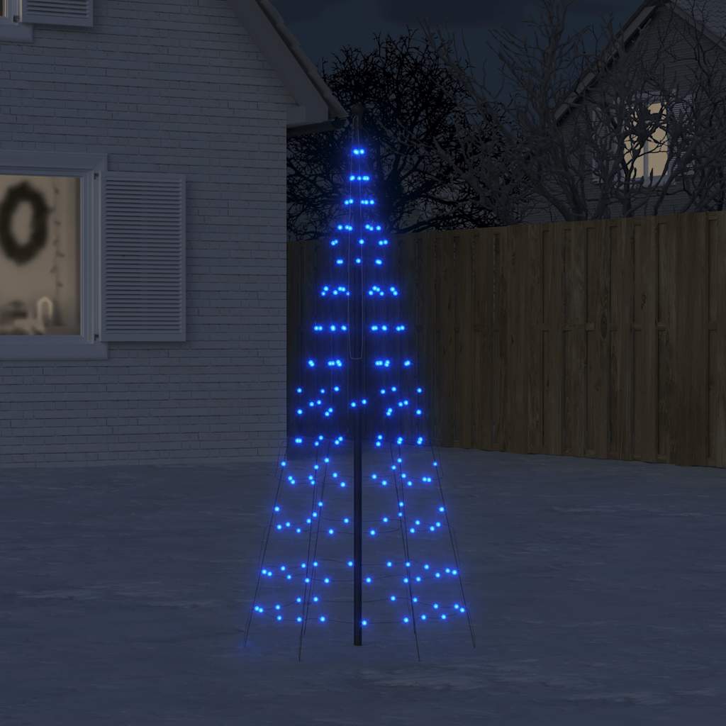 LED Juletre på Flaggstang 200 LEDs Blå 180 cm