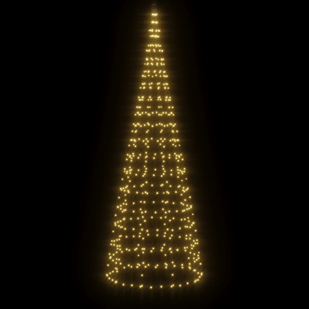 LED Juletre på Flaggstang 550 LEDs Varm Hvit 300 cm