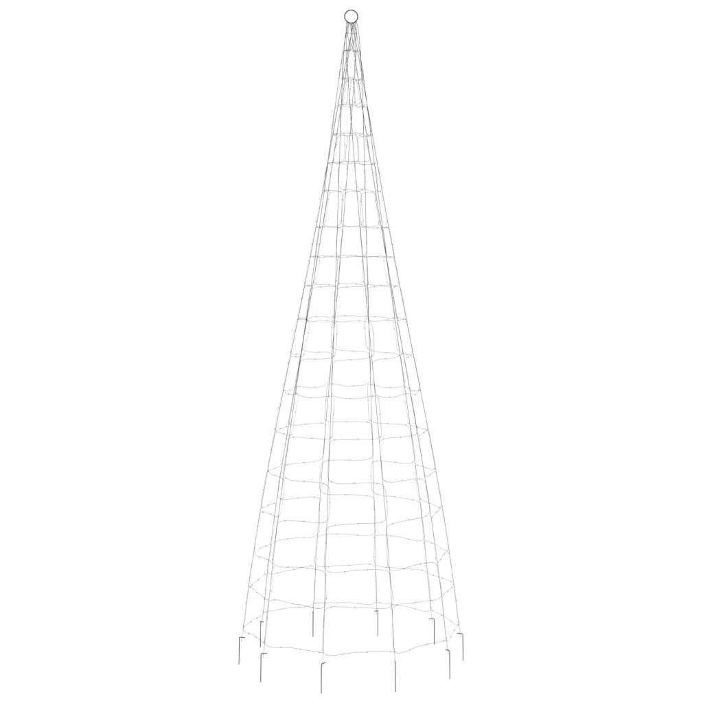 LED Juletre på Flaggstang 550 LEDs Kald Hvit 300 cm
