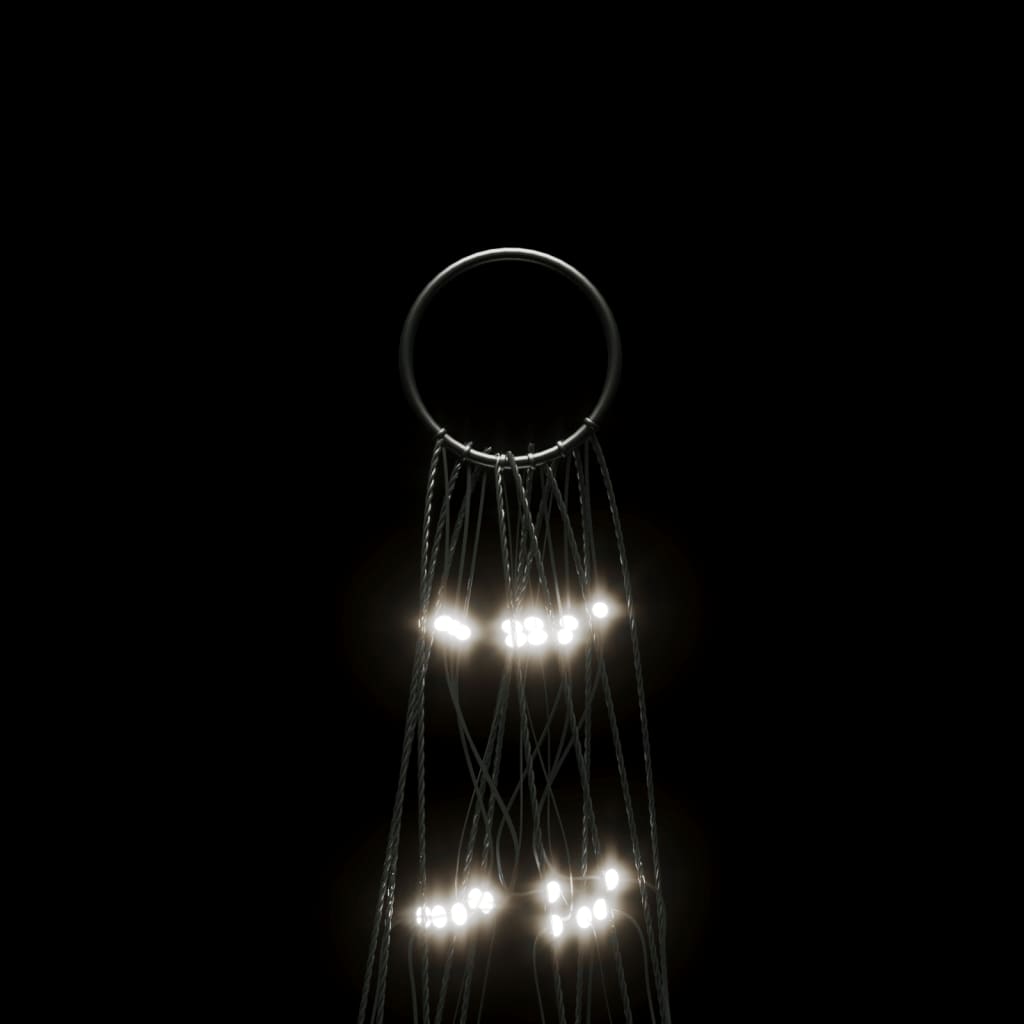 LED Juletre på Flaggstang 550 LEDs Kald Hvit 300 cm