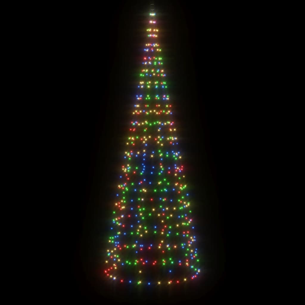 LED juletre på flaggstang 550 LEDs Fargerike 300 cm