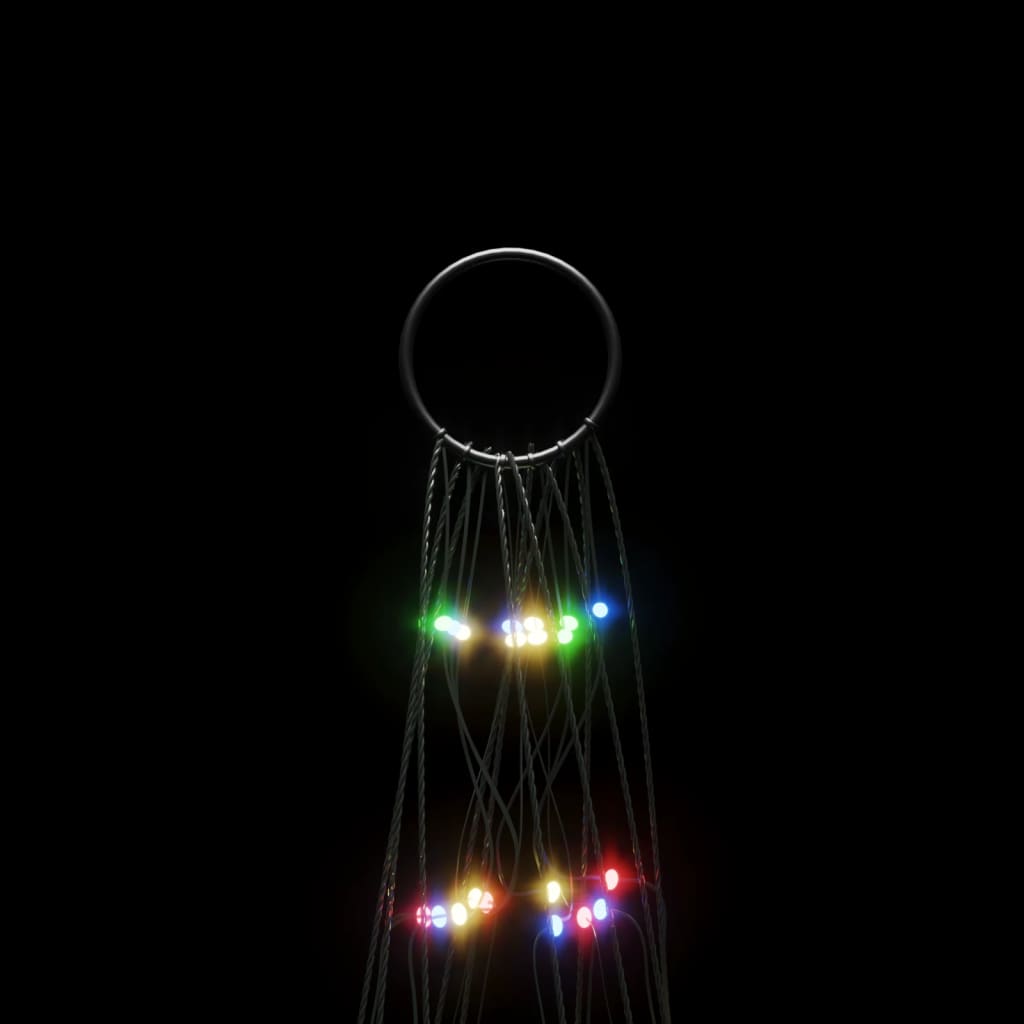 LED juletre på flaggstang 550 LEDs Fargerike 300 cm