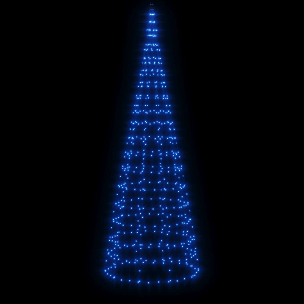 LED Juletre på Flaggstang 550 LEDs Blå 300 cm