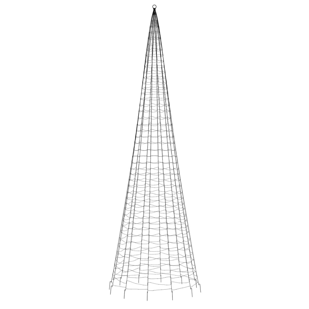 LED Juletre på Flaggstang 1534 LEDs Varm Hvit 500 cm