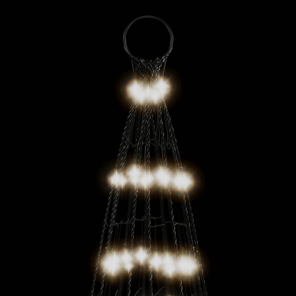 LED juletre på flaggstang 1534 LEDs Kald Hvit 500 cm