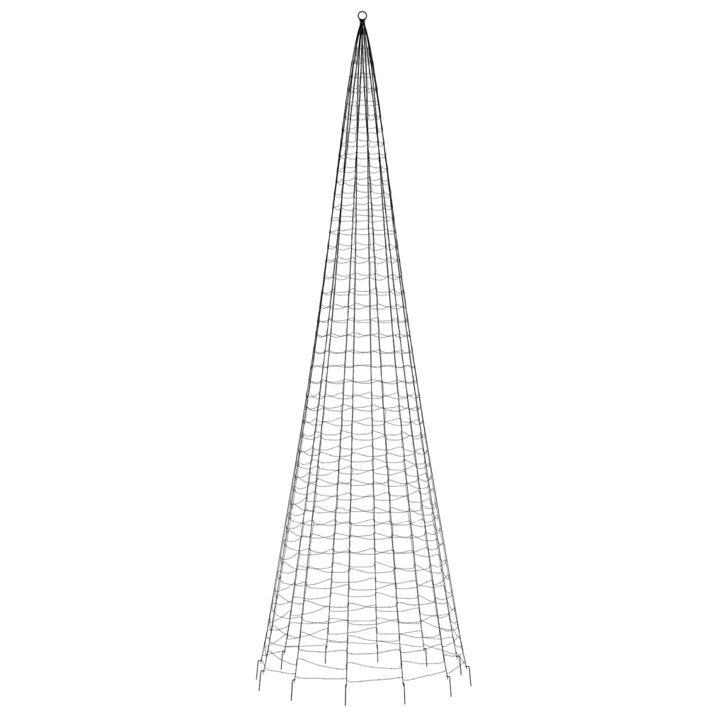 LED juletre på flaggstang 1534 LEDs Fargerike 500 cm