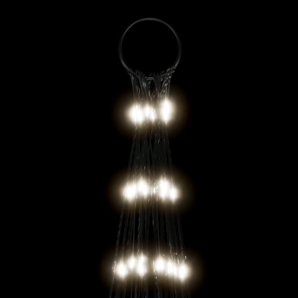 LED Juletre på Flaggstang 3000 LEDs Kald Hvit 800 cm