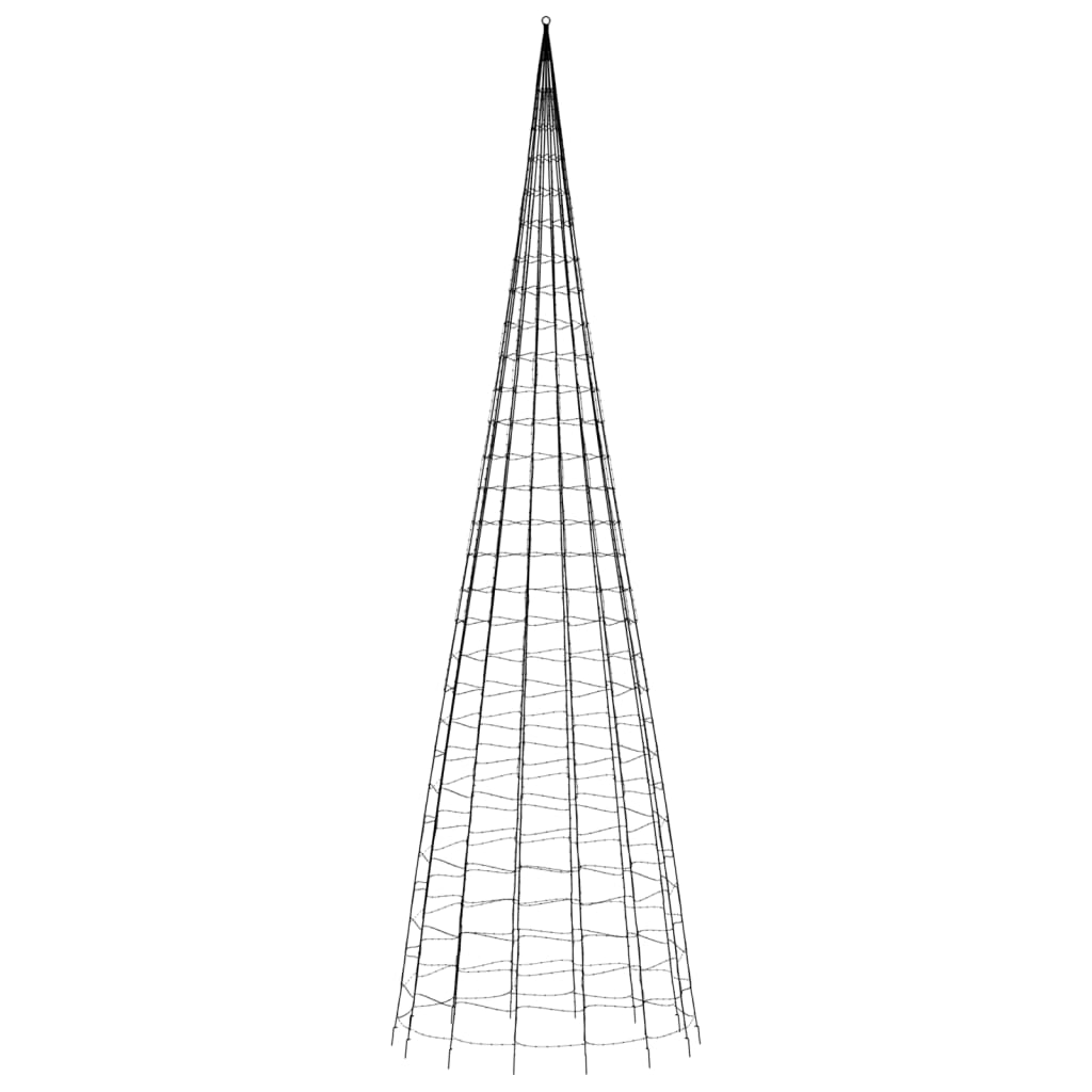 LED juletre på flaggstang 3000 LEDs Fargerike 800 cm