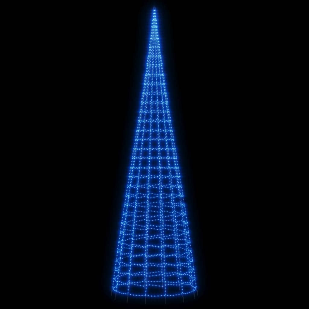 Juletre på flaggstang 3000 LED blå 800 cm