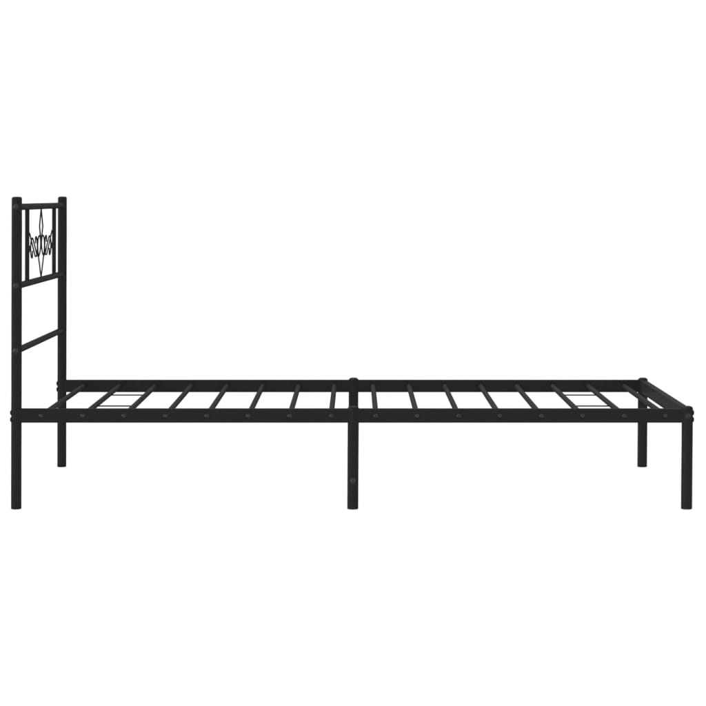 Sengeramme i metall med hodegavl svart 80x200 cm