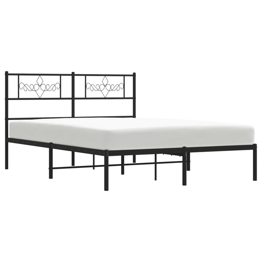 Sengeramme i metall med hodegavl svart 160x200 cm