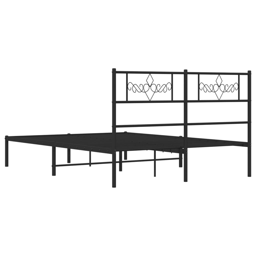 Sengeramme i metall med hodegavl svart 160x200 cm