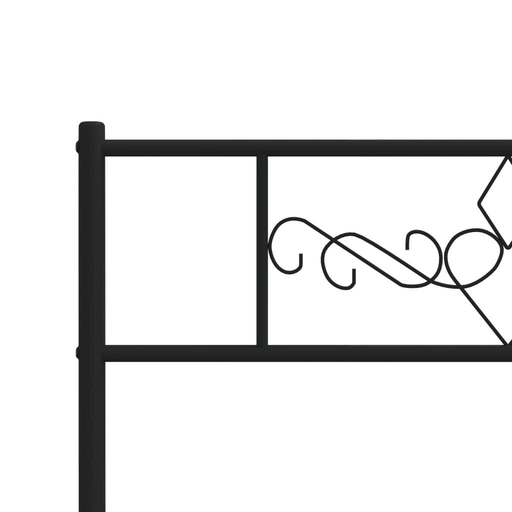 Sengeramme i metall med hode- og fotgavl svart 80x200 cm