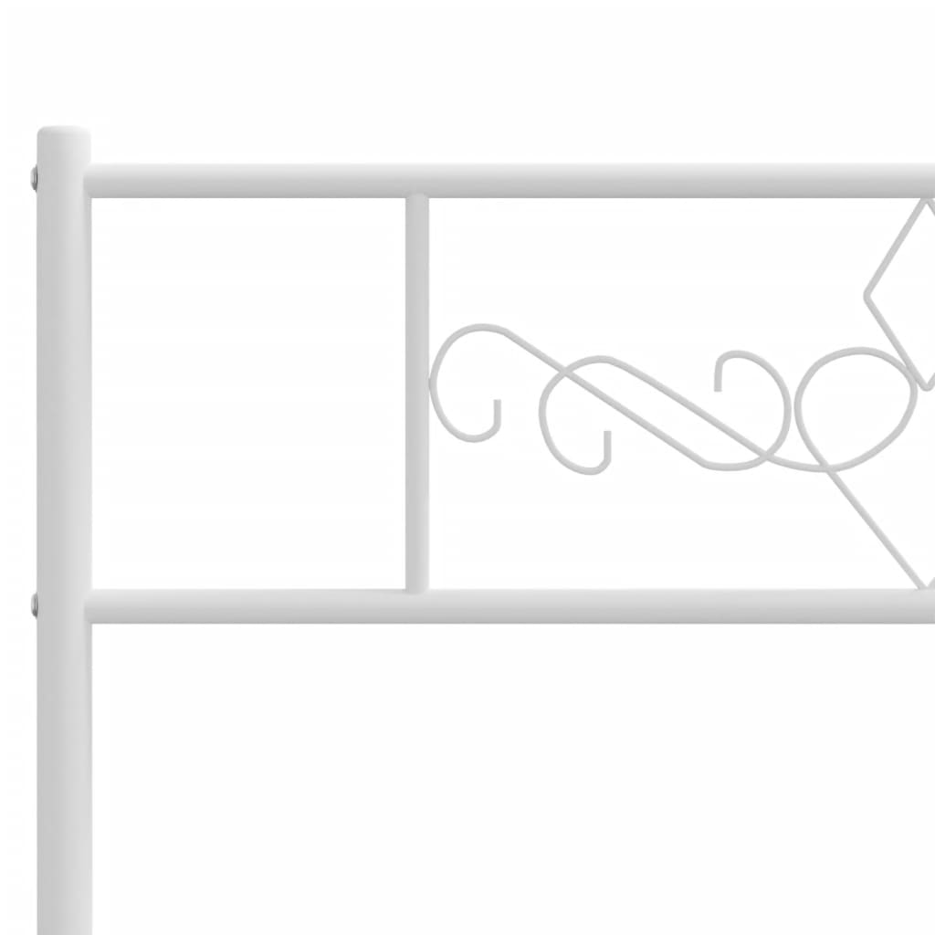 Sengeramme i metall med hode- og fotgavl hvit 90x200 cm
