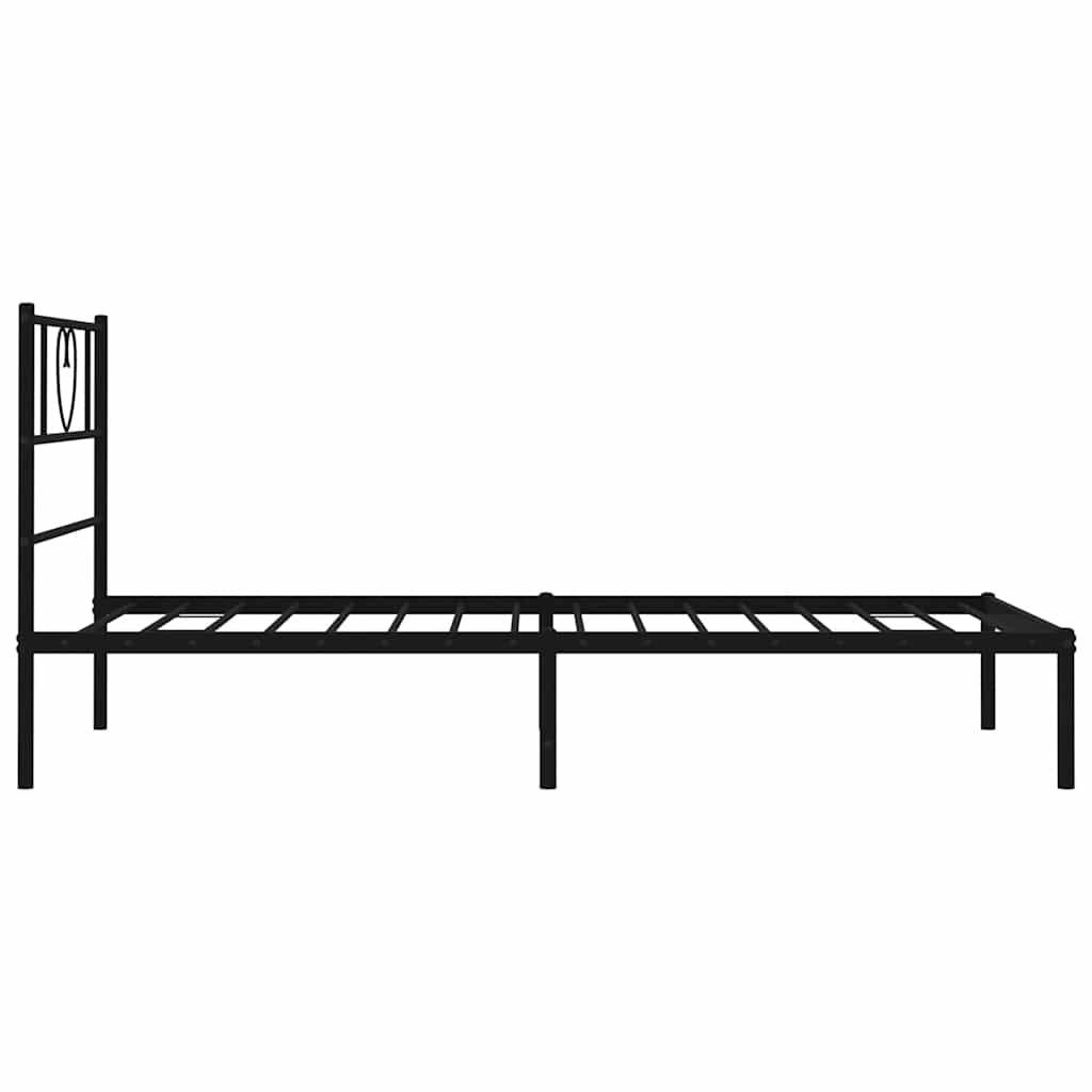 Sengeramme i metall med hodegavl svart 100x200 cm