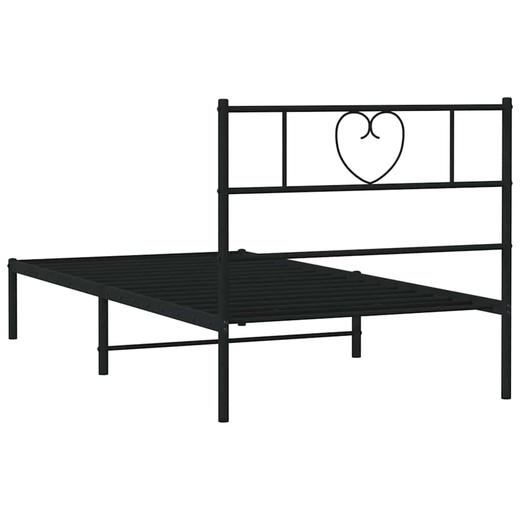 Sengeramme i metall med hodegavl svart 100x200 cm