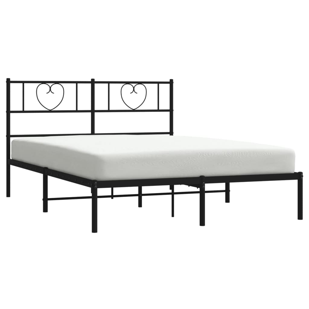 Sengeramme i metall med hodegavl svart 160x200 cm