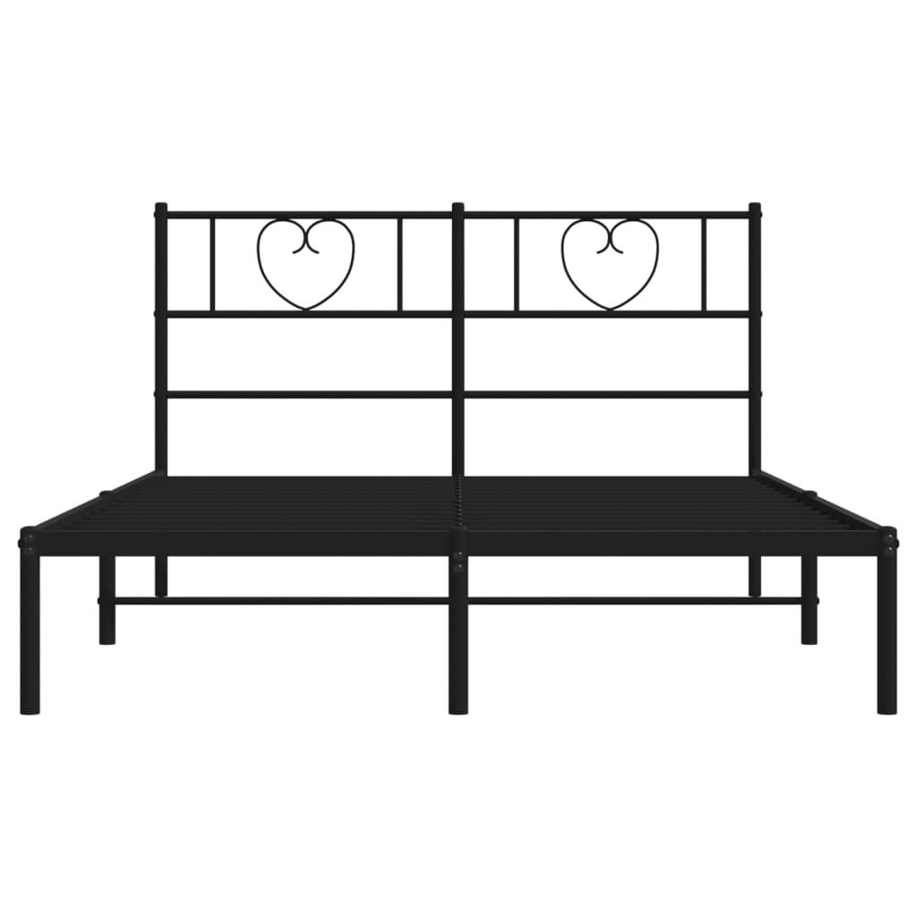 Sengeramme i metall med hodegavl svart 160x200 cm