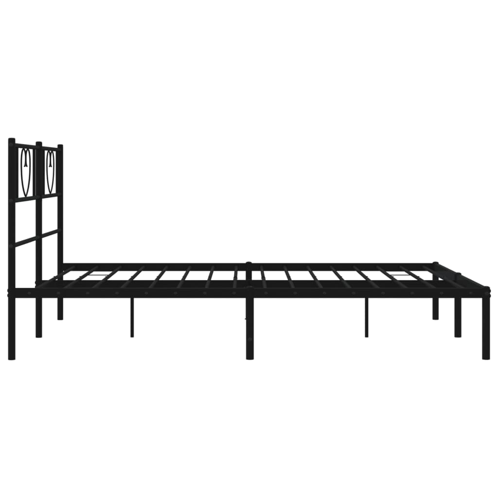 Sengeramme i metall med hodegavl svart 160x200 cm