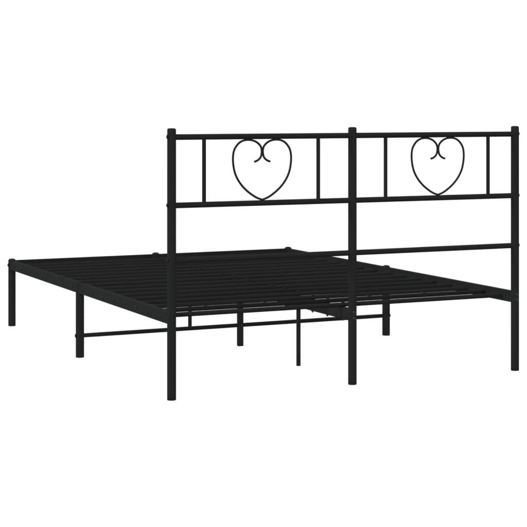 Sengeramme i metall med hodegavl svart 160x200 cm