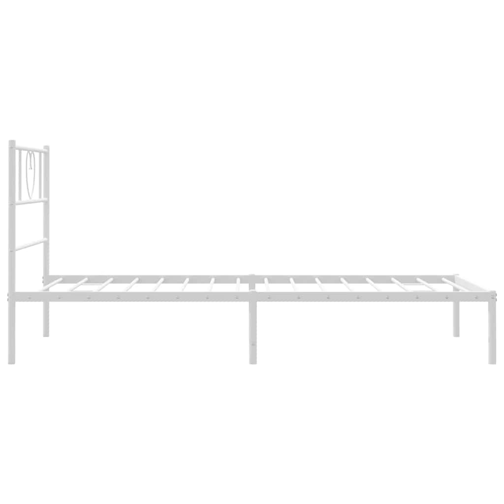 Sengeramme i metall med hodegavl hvit 100x200 cm