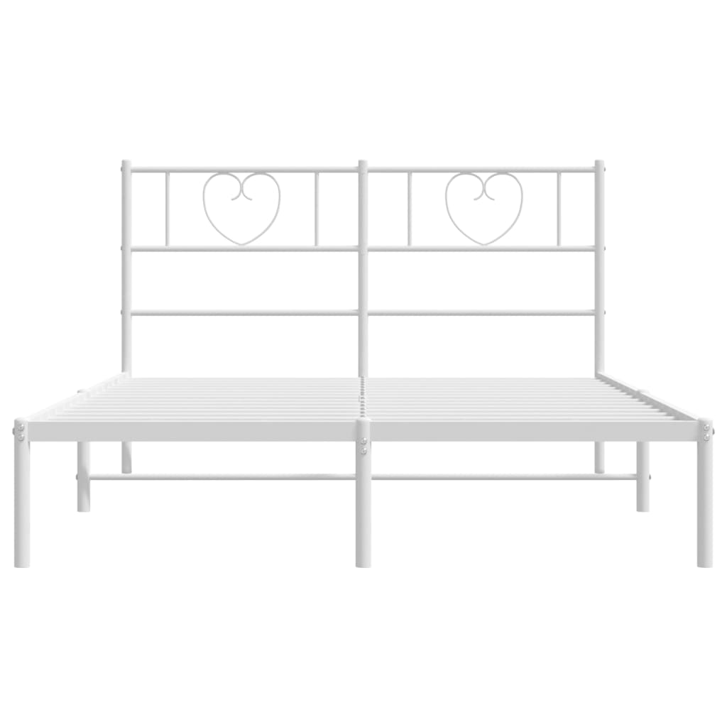 Sengeramme i metall med hodegavl hvit 120x190 cm