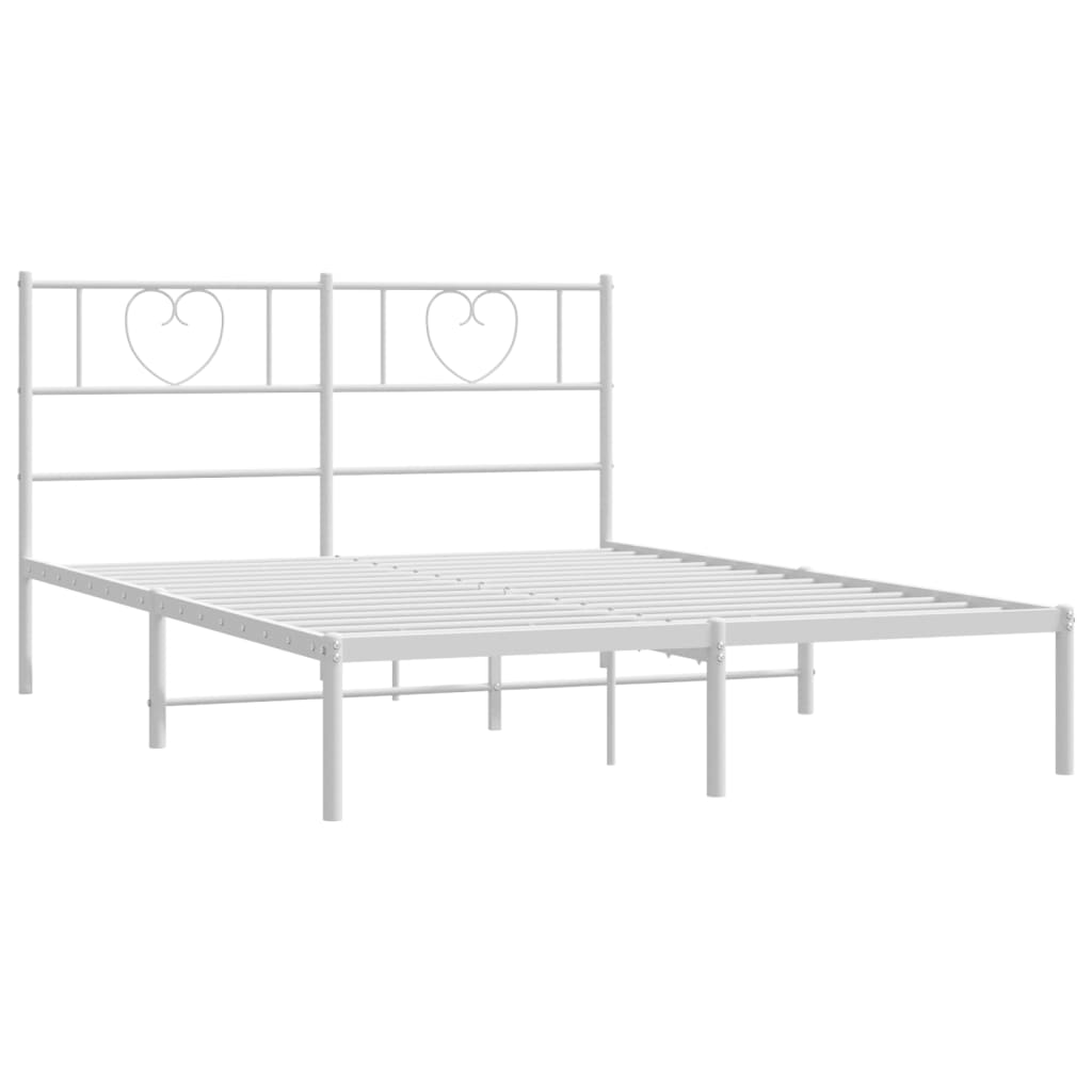 Sengeramme i metall med hodegavl hvit 120x190 cm