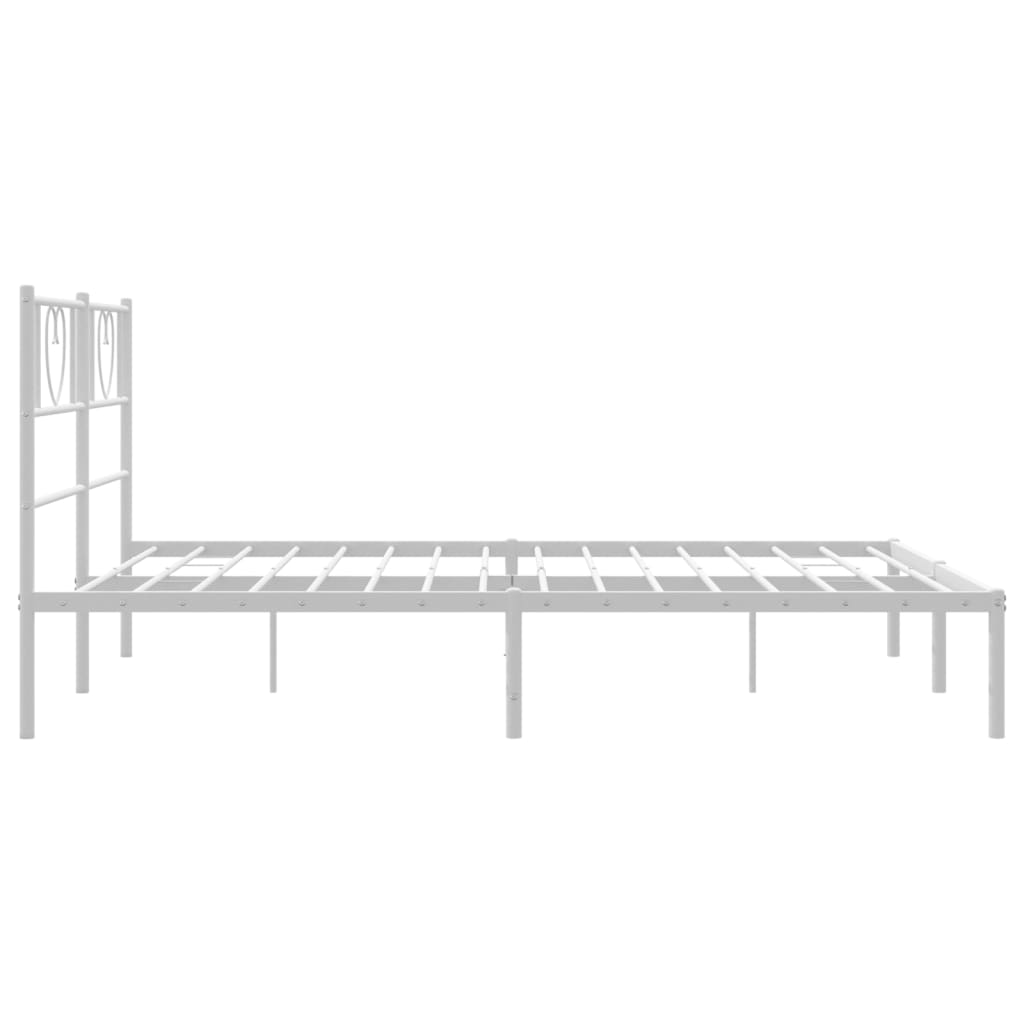 Sengeramme i metall med hodegavl hvit 120x190 cm