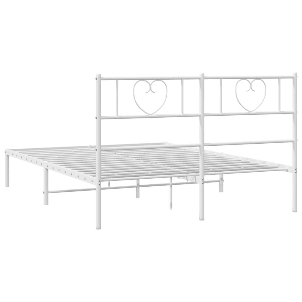 Sengeramme i metall med hodegavl hvit 120x190 cm