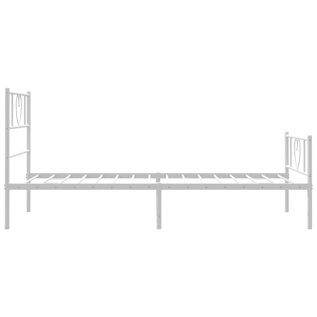 Sengeramme i metall med hode- og fotgavl hvit 80x200 cm