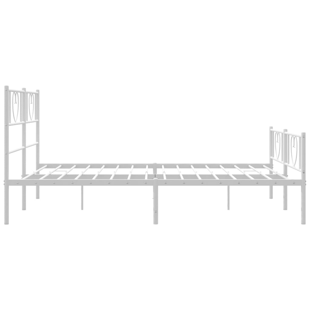Sengeramme i metall med hode- og fotgavl hvit 120x190 cm