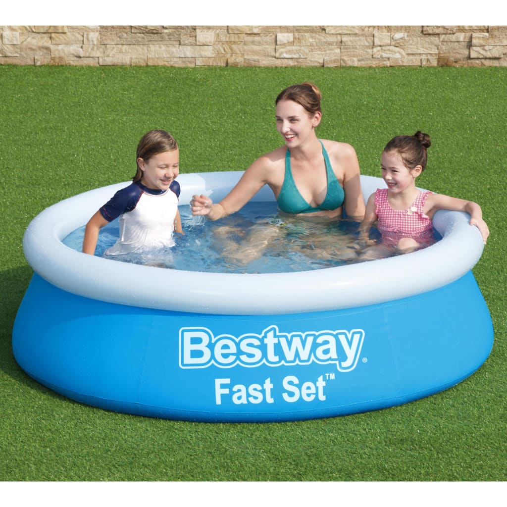 Bestway Oppblåsbart basseng Fast Set rundt 183x51 cm blå