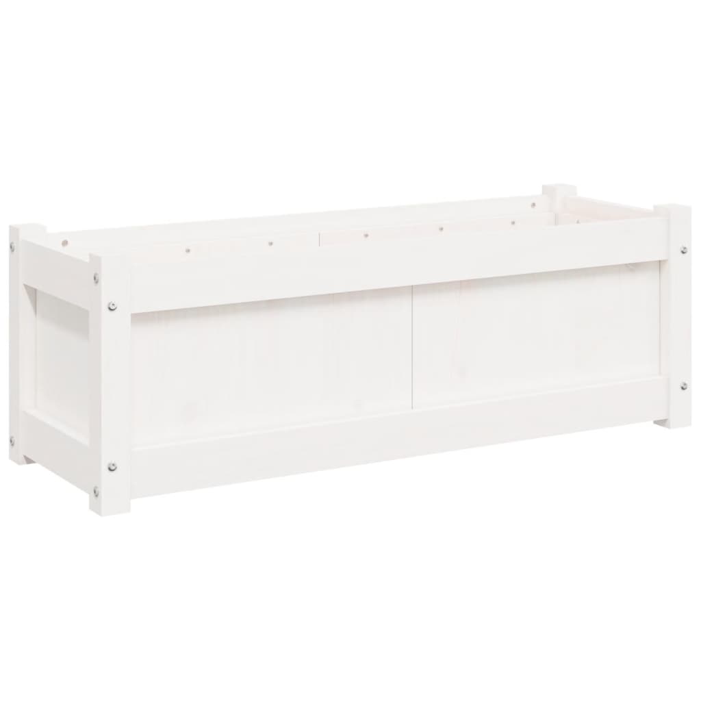 Hageplantekasse hvit 90x31x31 cm heltre furu