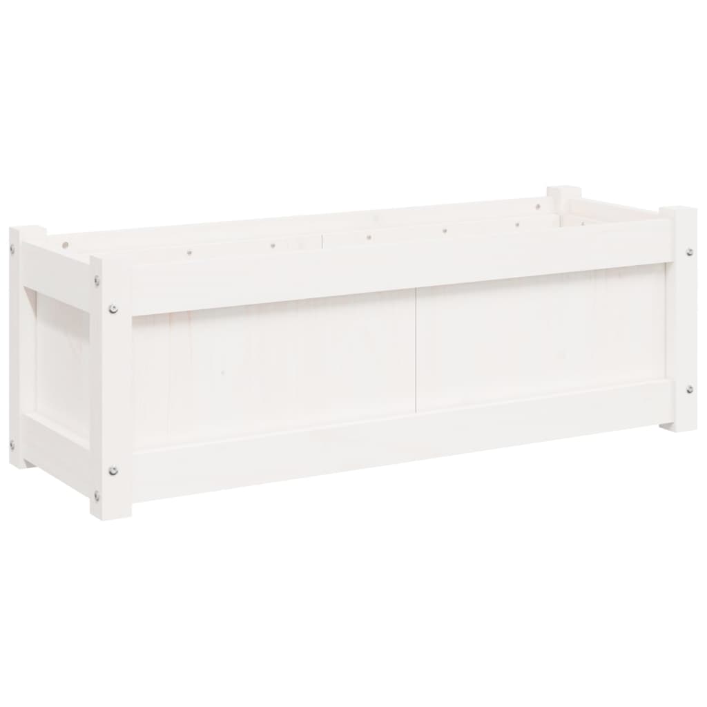 Hageplantekasse hvit 90x31x31 cm heltre furu