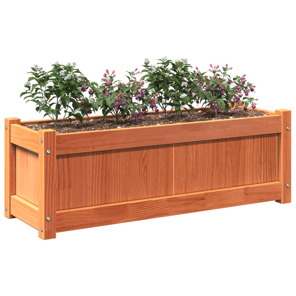 Hageplantekasse voksbrun 90x31x31 cm heltre furu